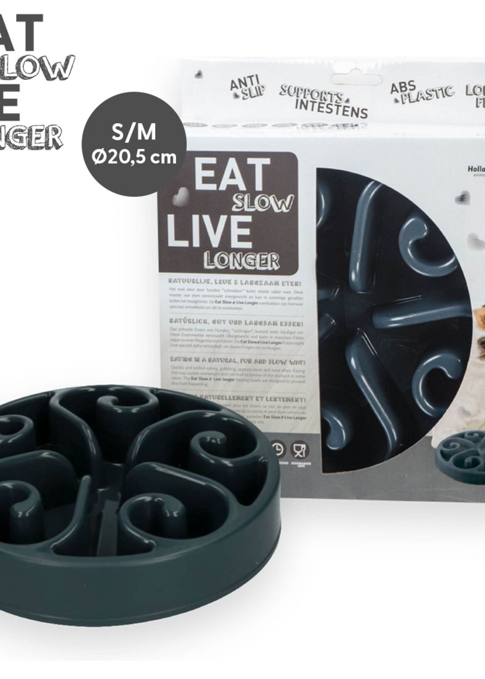 Eat Slow Live Longer Eat Slow Live Longer Original Grijs S