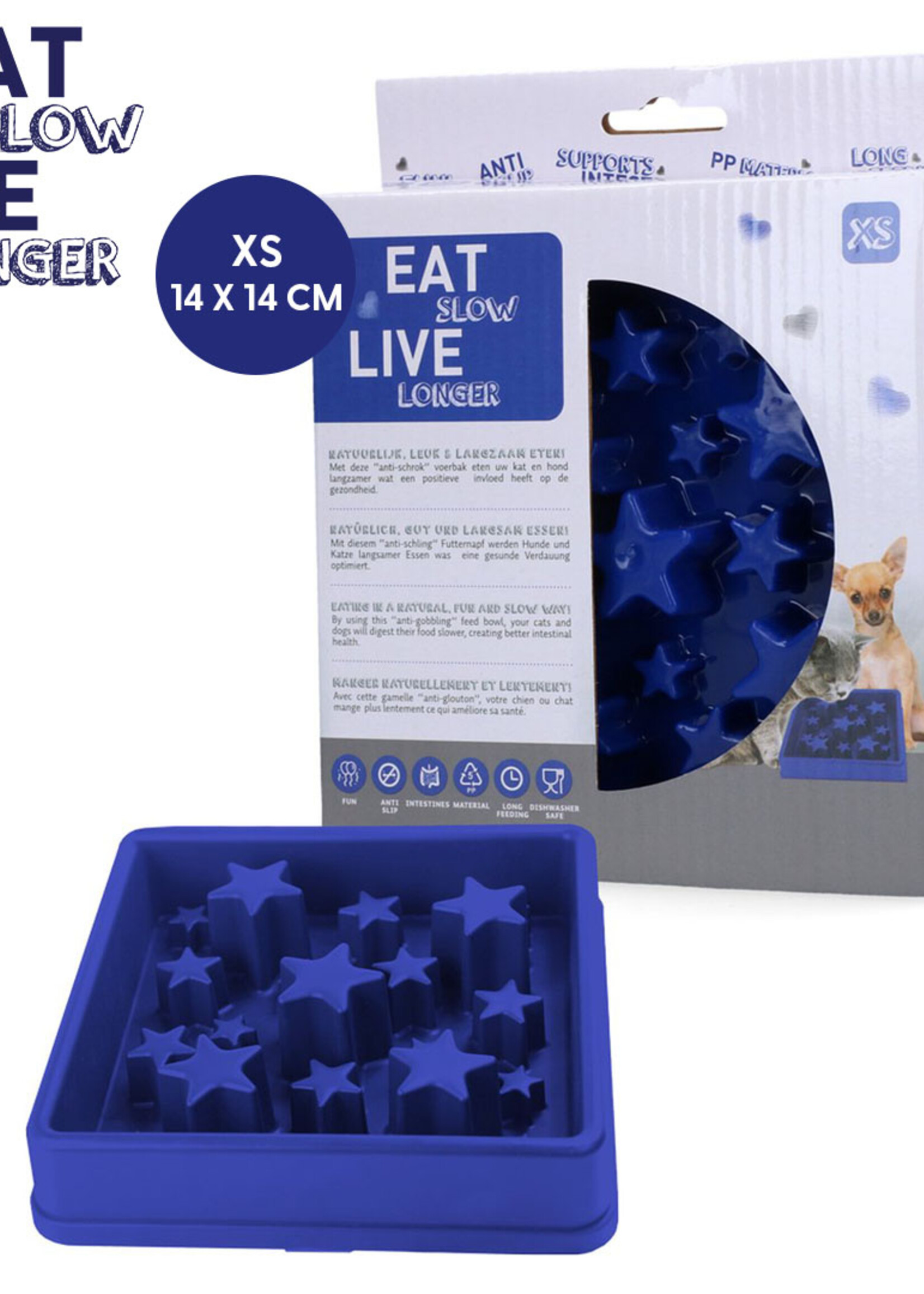 Eat Slow Live Longer Eat Slow Live Longer Star Blauw XS