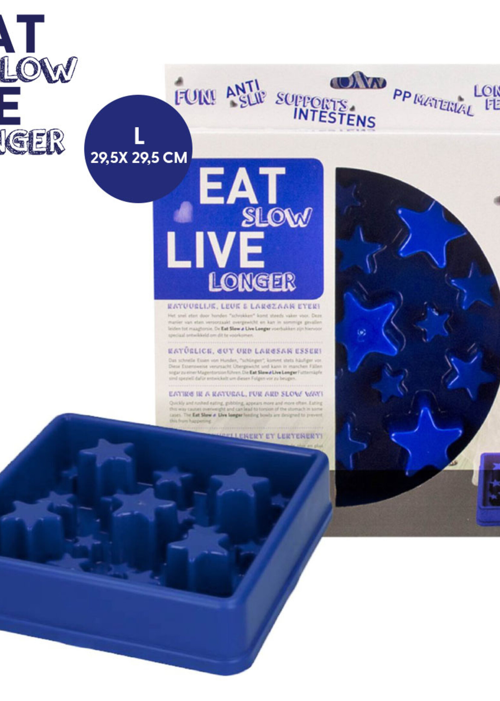 Eat Slow Live Longer Eat Slow Live Longer Star Blauw L