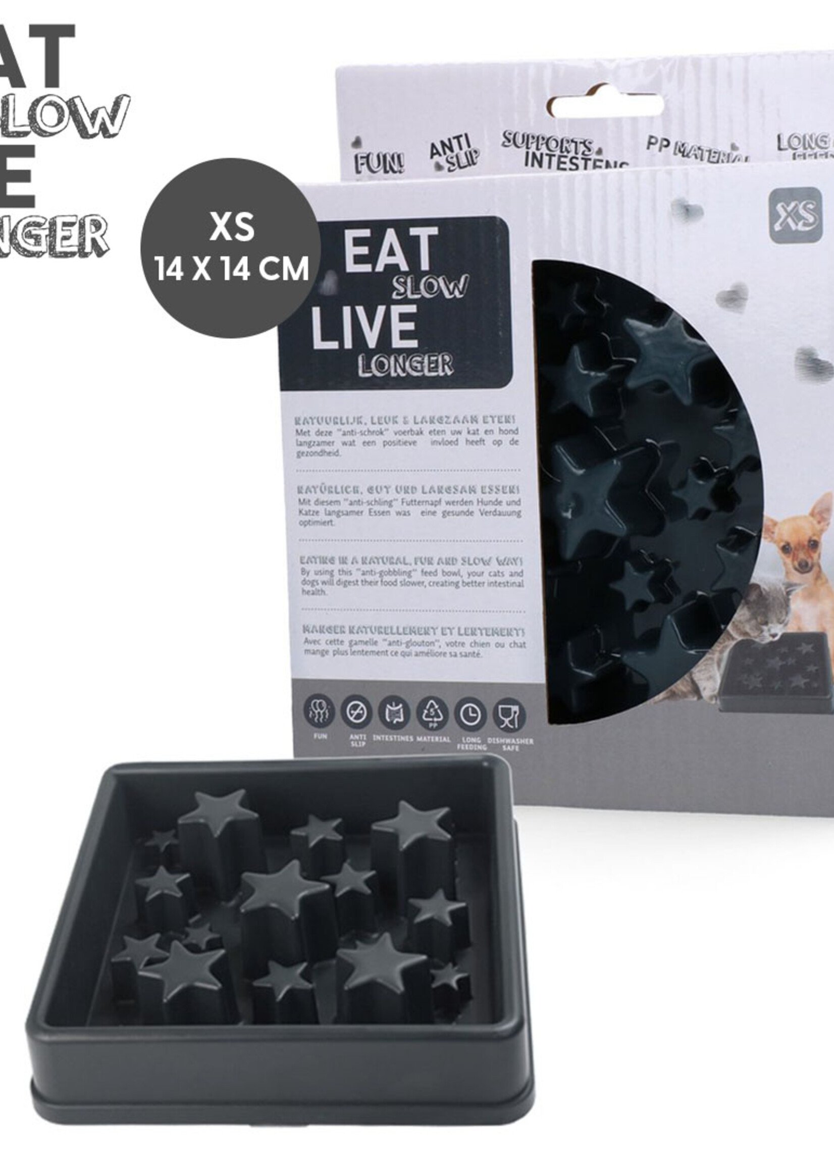 Eat Slow Live Longer Eat Slow Live Longer Star Grijs XS