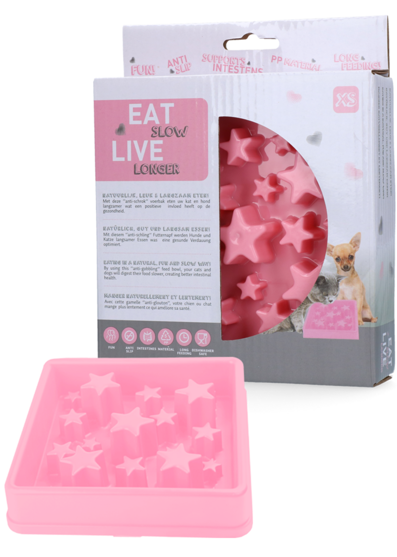 Eat Slow Live Longer Eat Slow Live Longer Star Roze XS