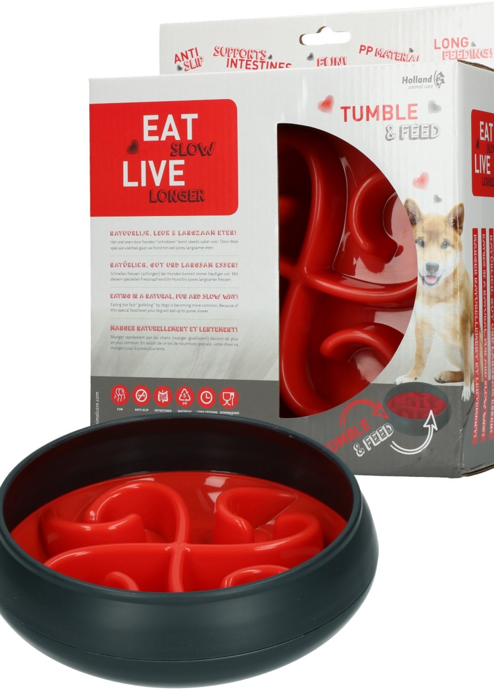 Eat Slow Live Longer Eat Slow Live Longer Tumble Feeder Rood