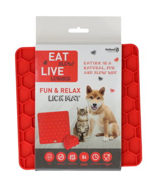 Eat Slow Live Longer Eat Slow Live Longer Lick Mat Honeycomb Rood