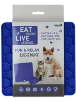 Eat Slow Live Longer Eat Slow Live Longer Lick Mat Honeycomb Blauw