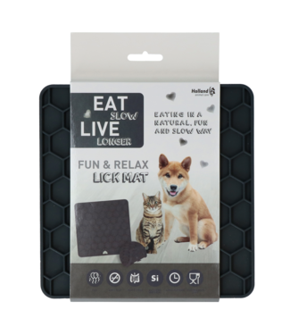 Eat Slow Live Longer Eat Slow Live Longer Lick Mat Honeycomb Grijs