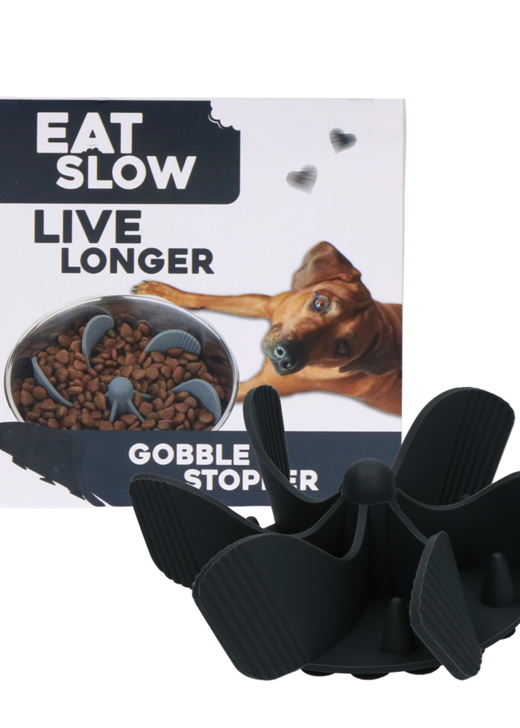 Eat Slow Live Longer Eat Slow Live Longer Gobble Stopper Grijs M
