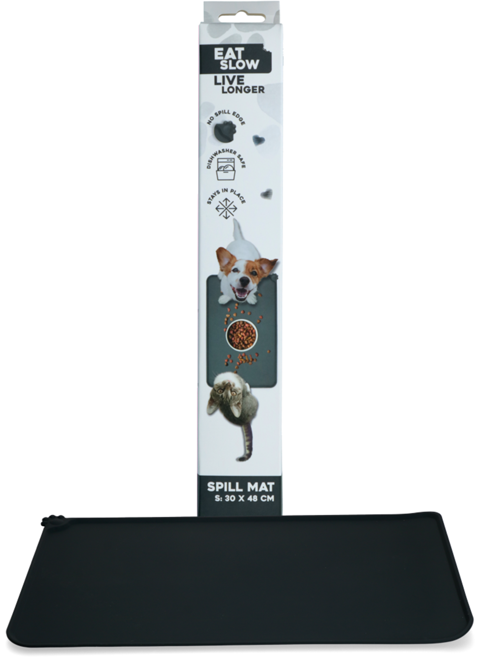 Eat Slow Live Longer Eat Slow Live Longer Spill Mat S Grijs