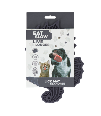 Eat Slow Live Longer Eat Slow Live Longer Lick Mat Seahorse Grijs