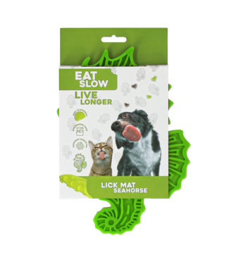 Eat Slow Live Longer Eat Slow Live Longer Lick Mat Seahorse Groen