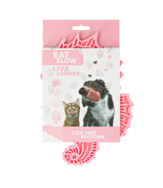 Eat Slow Live Longer Eat Slow Live Longer Lick Mat Seahorse Roze