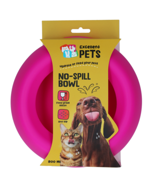Excellent Pets Excellent Pets No-Spill Bowl 800ml Roze M