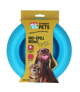 Excellent Pets Excellent Pets No-Spill Bowl 800ml Blauw M