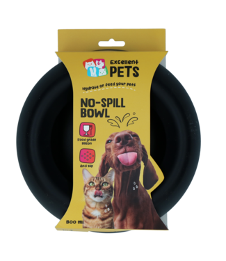 Excellent Pets Excellent Pets No-Spill Bowl 800ml Antraciet M