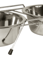 Merkloos RVS Voerbak Twin Feeder 2 x 450 ml