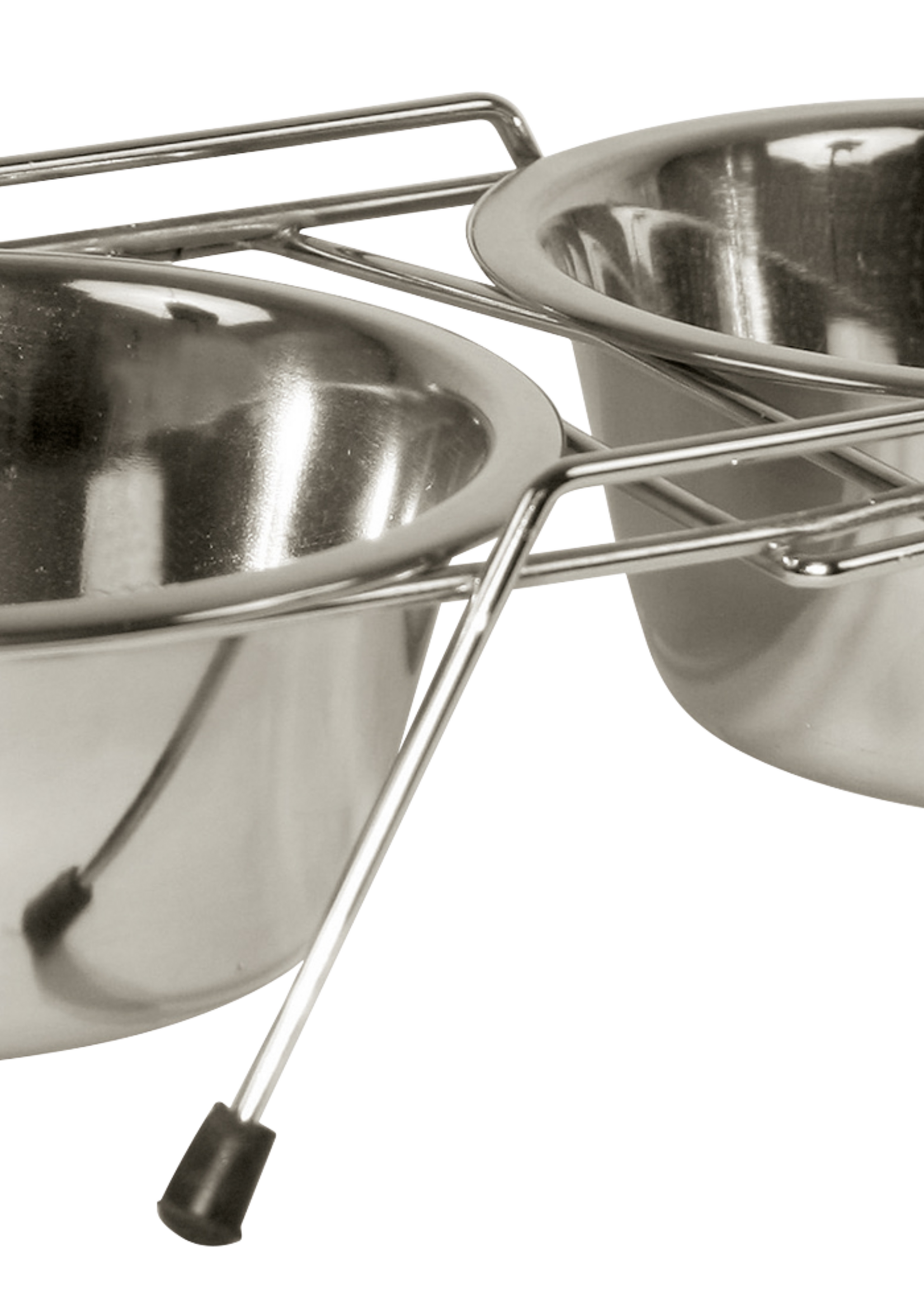 Merkloos RVS Voerbak Twin Feeder 2 x 450 ml