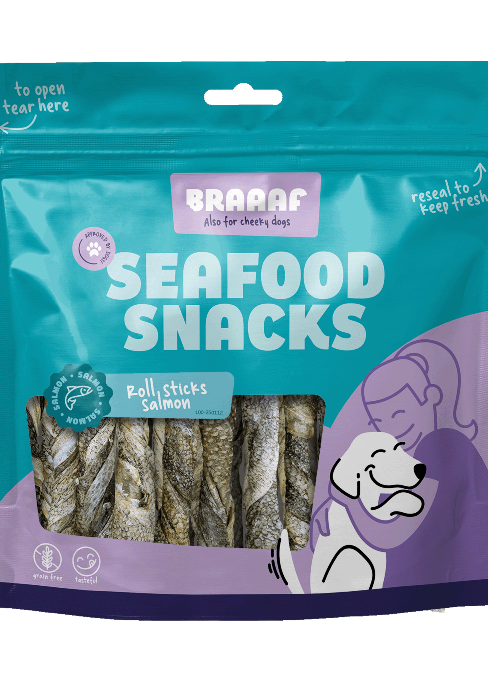 Braaaf Braaaf Seafood Zalm Roll Sticks - 12 cm (175 gr)