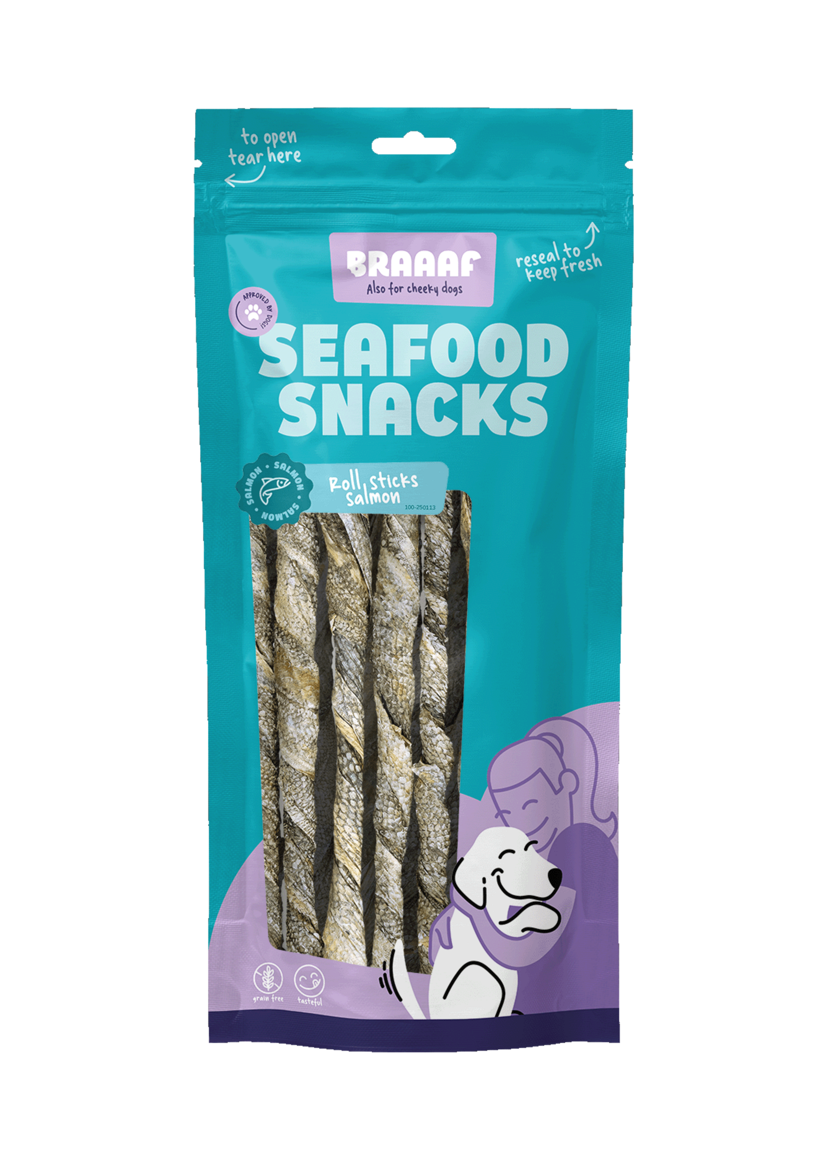 Braaaf Braaaf Seafood Braaaf Salmon roll sticks 20 cm 8 pcs