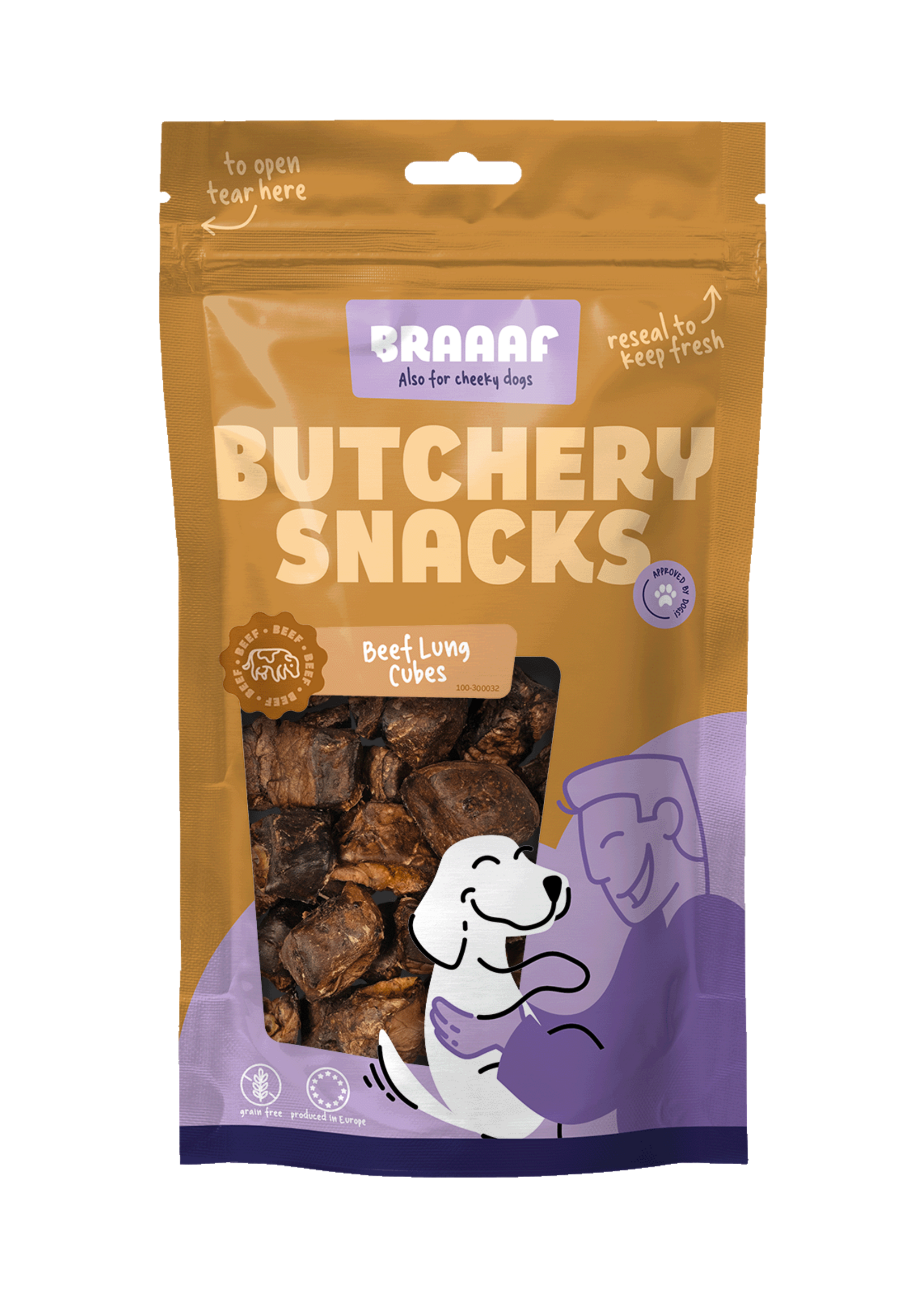 Braaaf Braaaf Butchery Snacks Runderlong blokjes 85 g