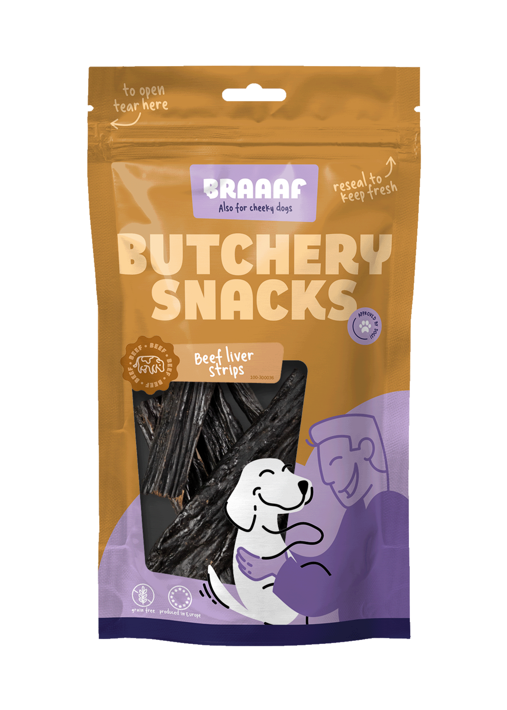 Braaaf Braaaf Butchery Snacks Runderlever reepjes 150 g