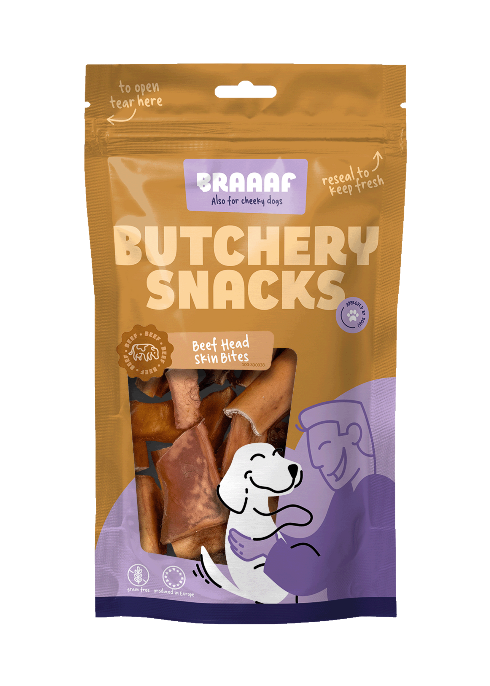 Braaaf Braaaf Butchery Snacks Runderkophuid stukjes 150 g