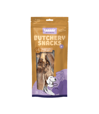 Braaaf Braaaf Butchery Snacks Konijnenoren met haar 80 g