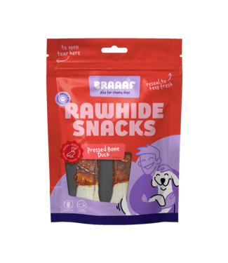 Braaaf Braaaf Rawhide Pressed Bone Eend - 12,5 cm