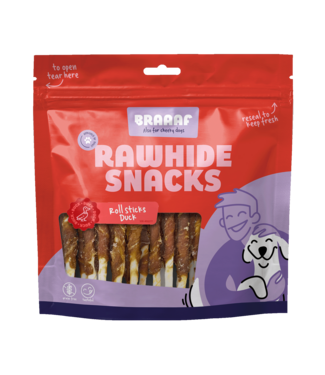 Braaaf Braaaf Rawhide Roll Sticks Eend - 30 st.