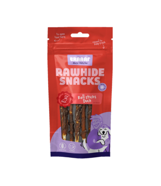 Braaaf Braaaf Rawhide Roll Sticks Eend - 8 st.