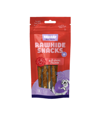 Braaaf Braaaf Rawhide Roll Sticks Kip - 8 st.