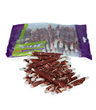 Braaaf Braaaf Rawhide Roll Sticks Rund & Vis - 25 st.