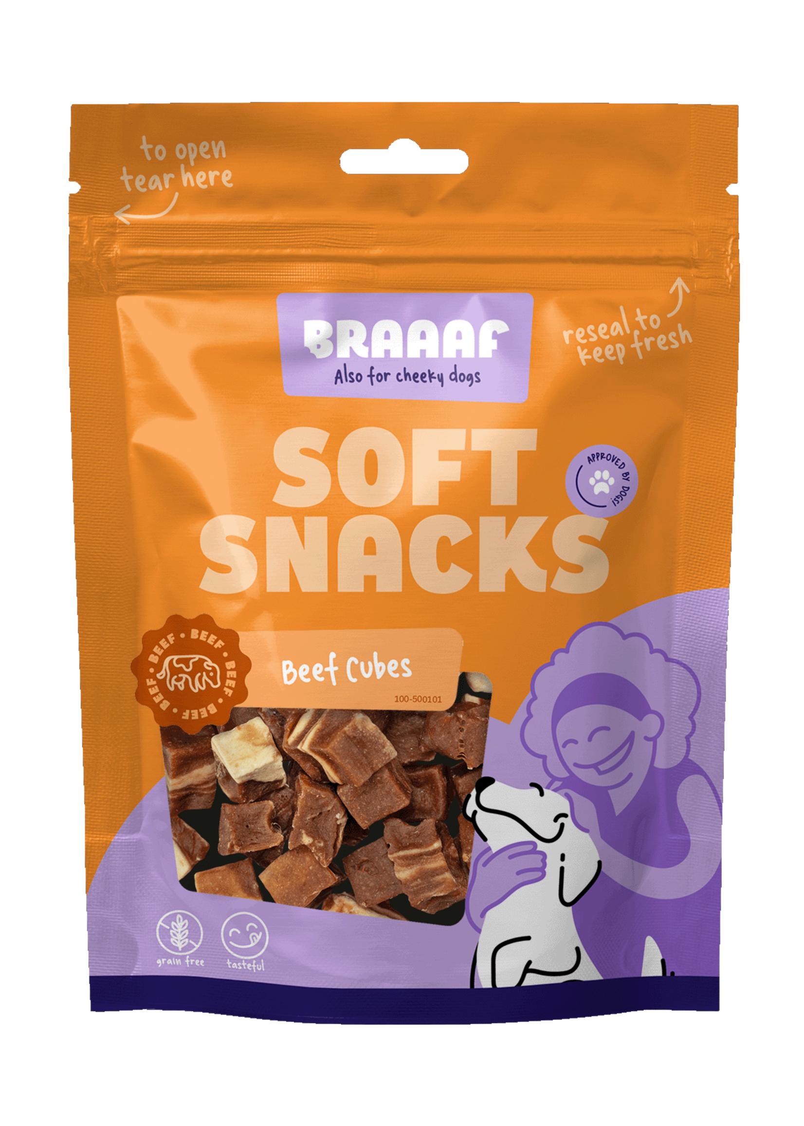 Braaaf Braaaf Soft Snack Cubes - Rund & Vis