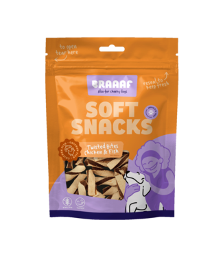 Braaaf Braaaf Soft Snack Gedraaide Bites - Kip & Vis