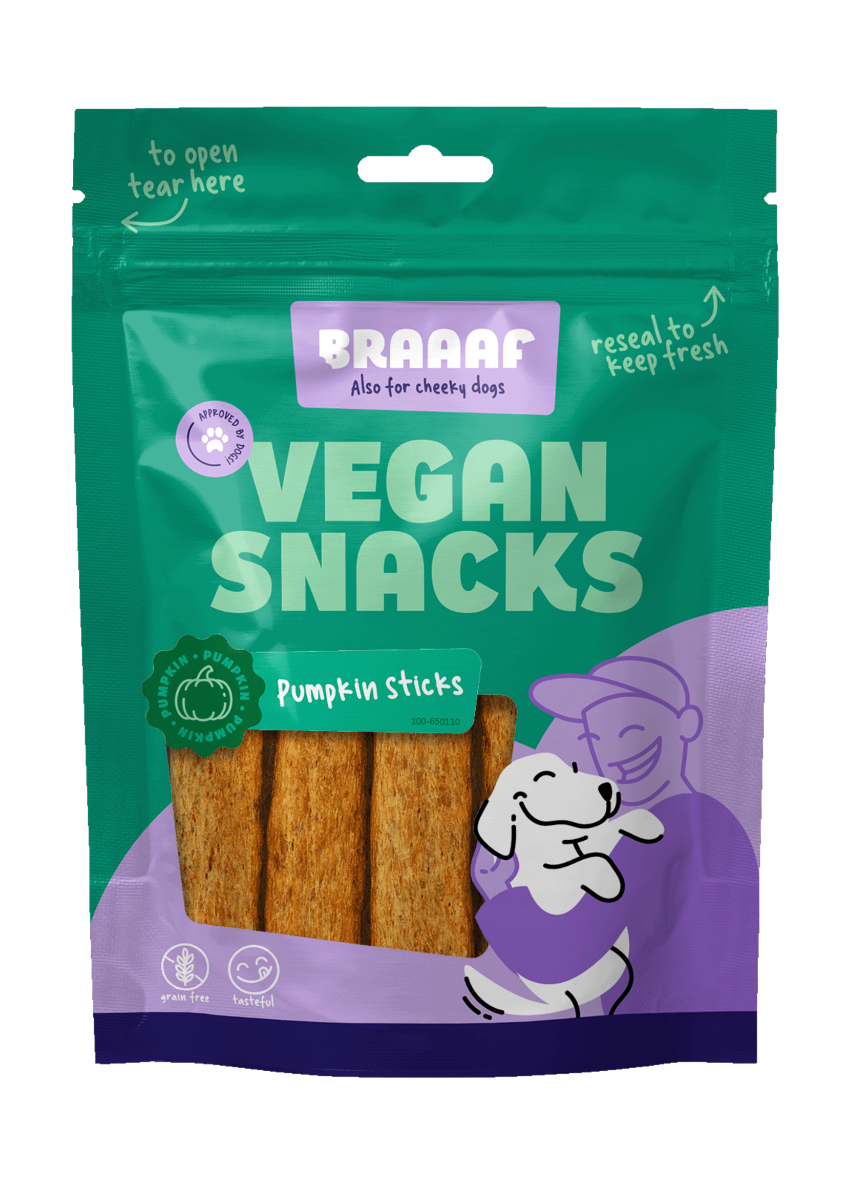 Braaaf Braaaf Vegan Snack Pompoen Stick - 12 cm