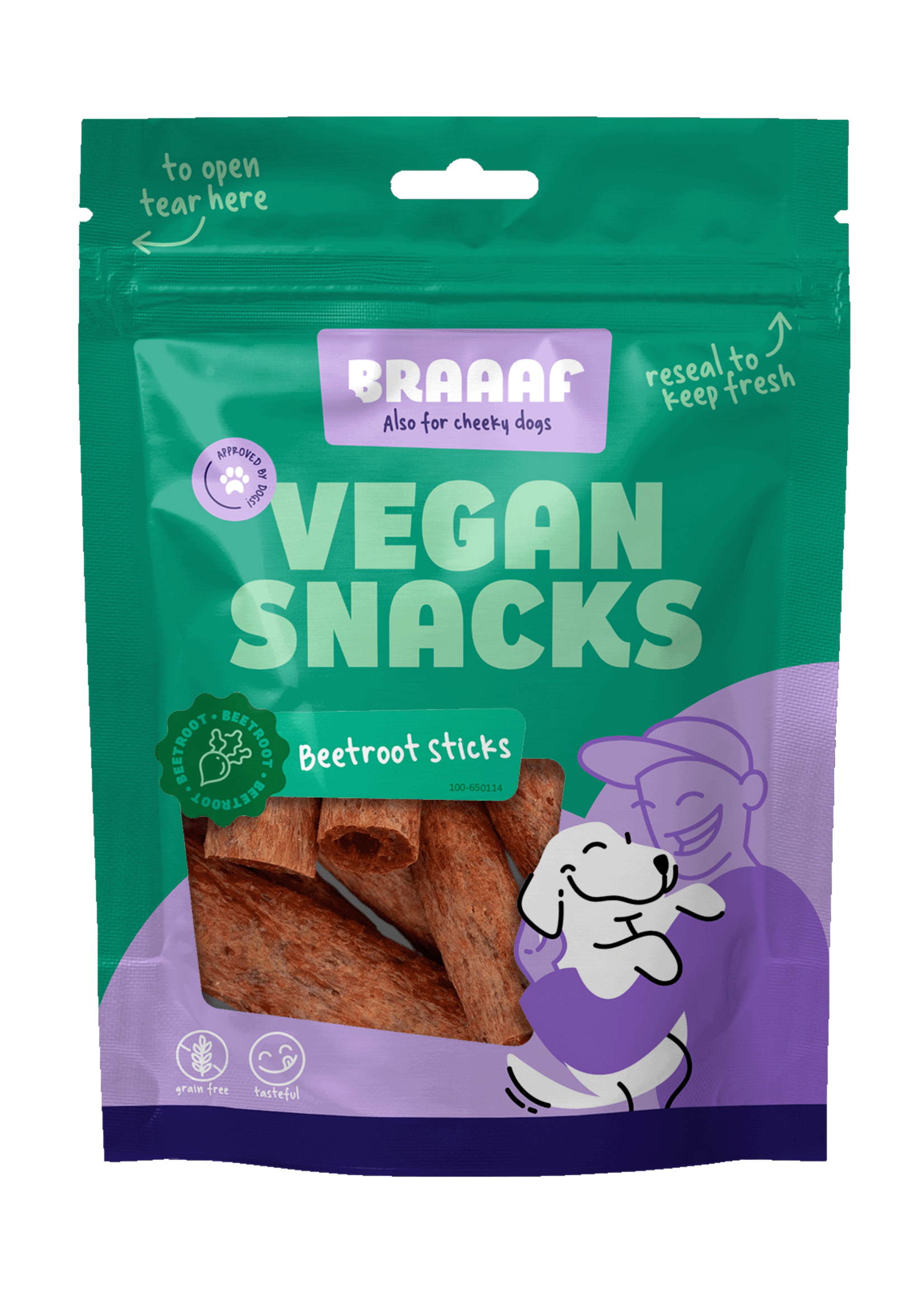 Braaaf Braaaf Vegan Snack Rode Biet Stick - 6 cm
