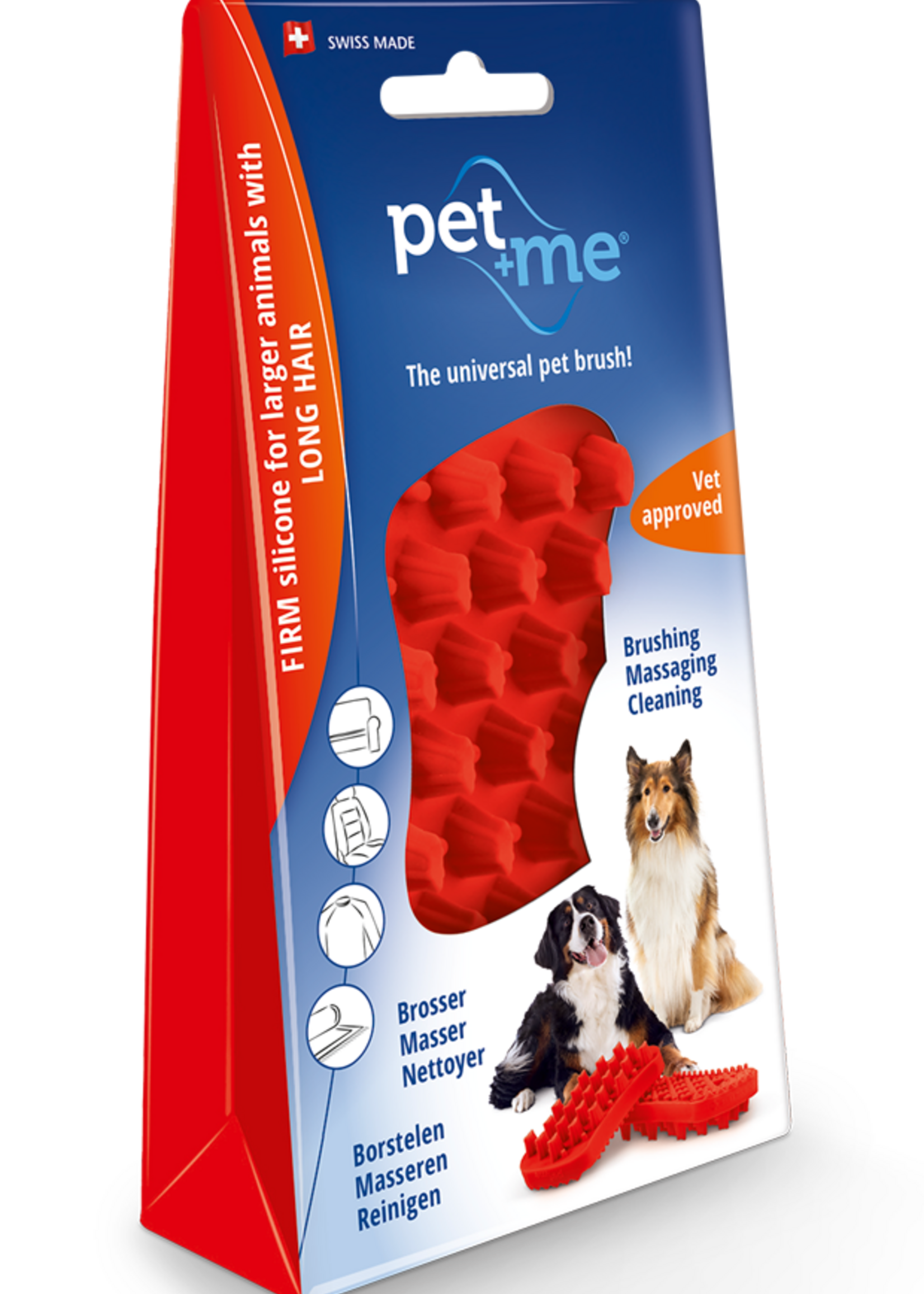 Pet + Me Pet+Me Dog Hair Brush Lang haar Rood