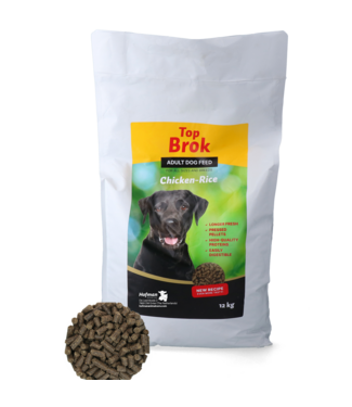 Topbrok Topbrok Hond Geperste Brokken Kip & Rijst 12 kg