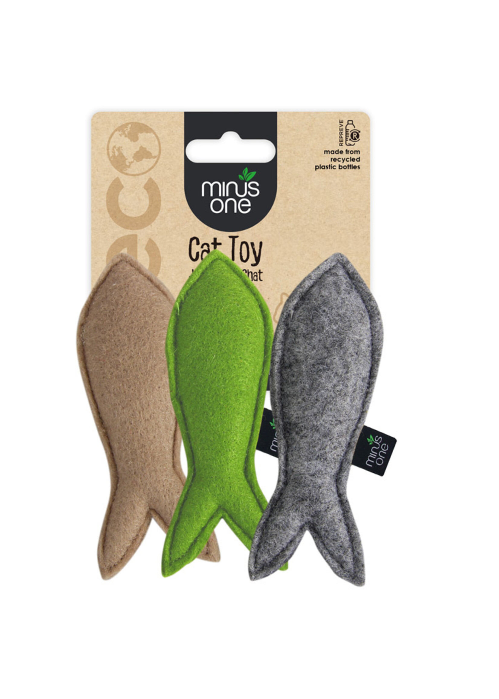 Minus One Minus One Felt Cat Toys Fish 3 pack