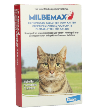 Milbemax Milbemax Tabletten Kat Groot >2kg 2 tabl.