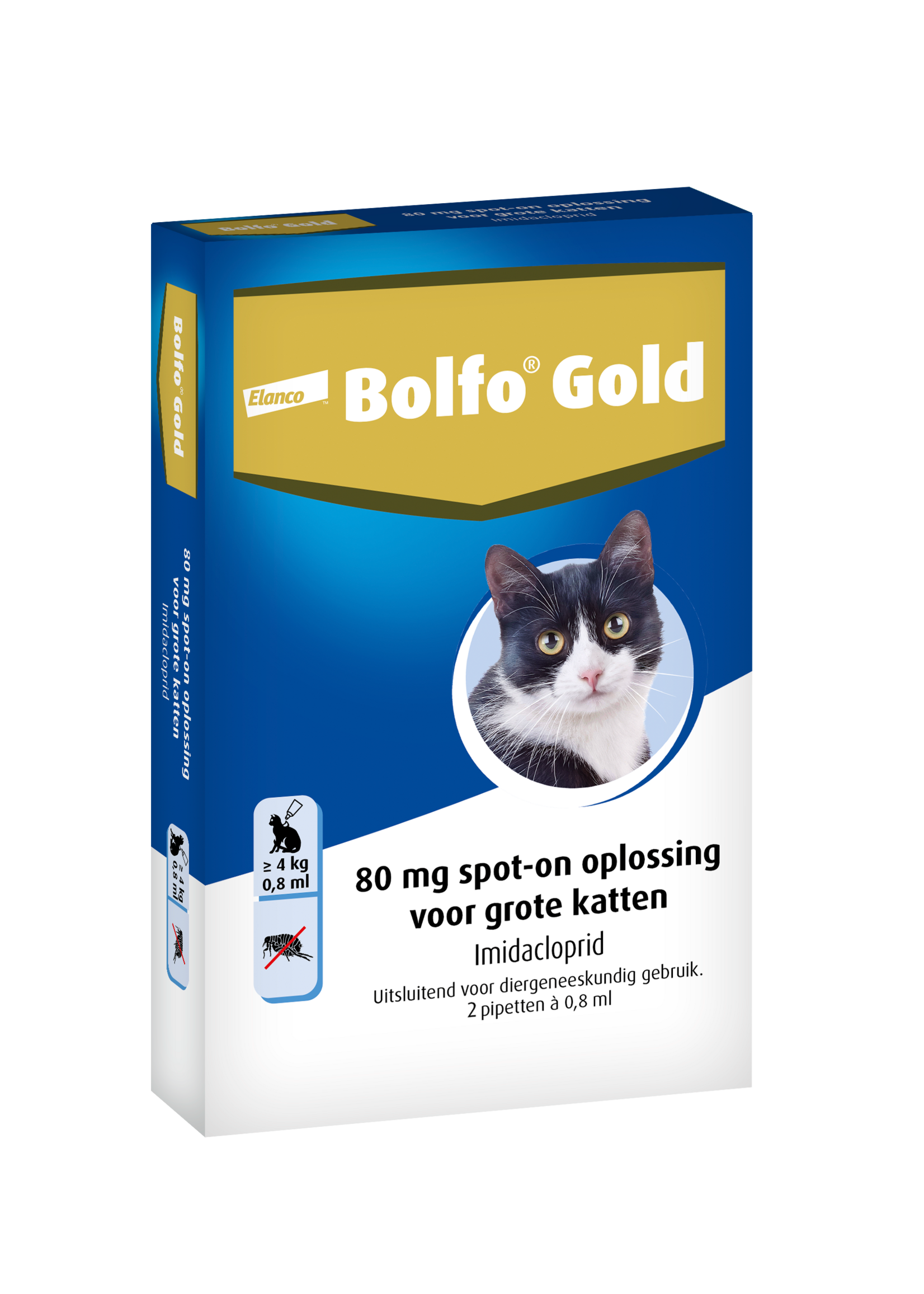 Elanco Bolfo Gold Vlooiendruppels Kat - Vanaf 4 kg - 80 mg 2 pipetten