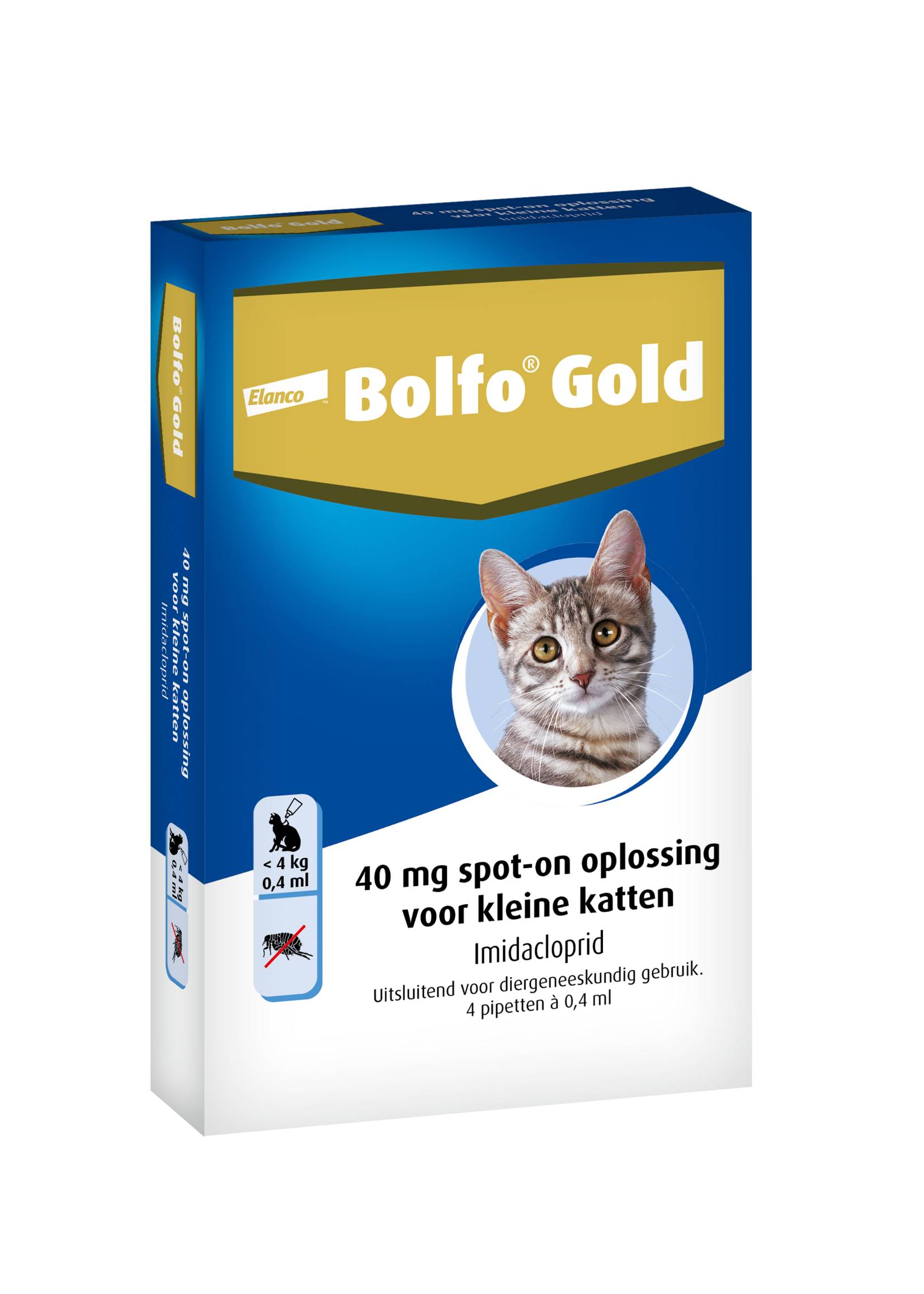Elanco Bolfo Gold Vlooiendruppels Kat - Tot 4 kg - 40 mg 4 pipetten