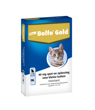 Elanco Bolfo Gold Vlooiendruppels Kat - Tot 4 kg - 40 mg 4 pipetten
