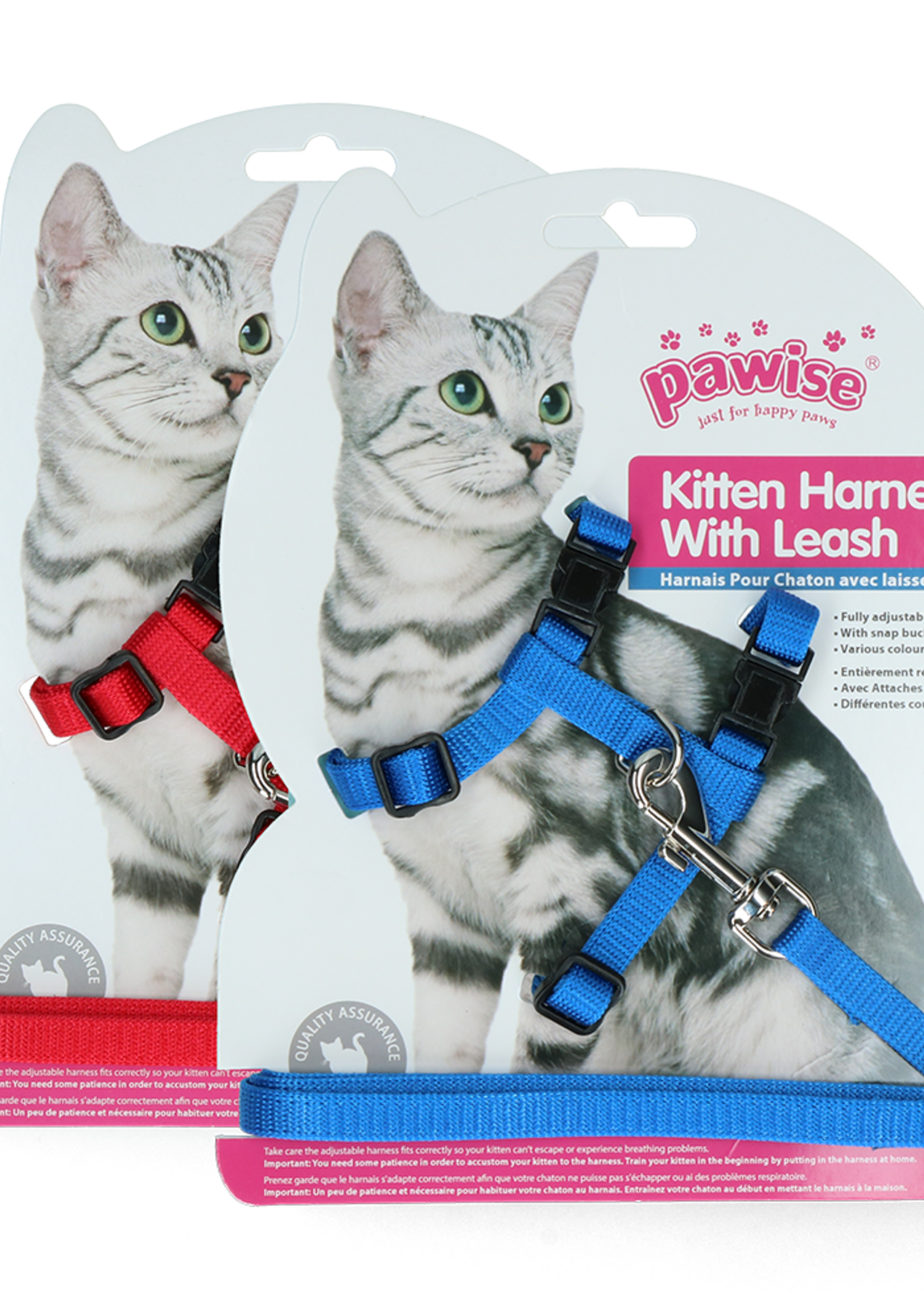 Pawise Pawise Kitten Harness With Leash Red/Blue S