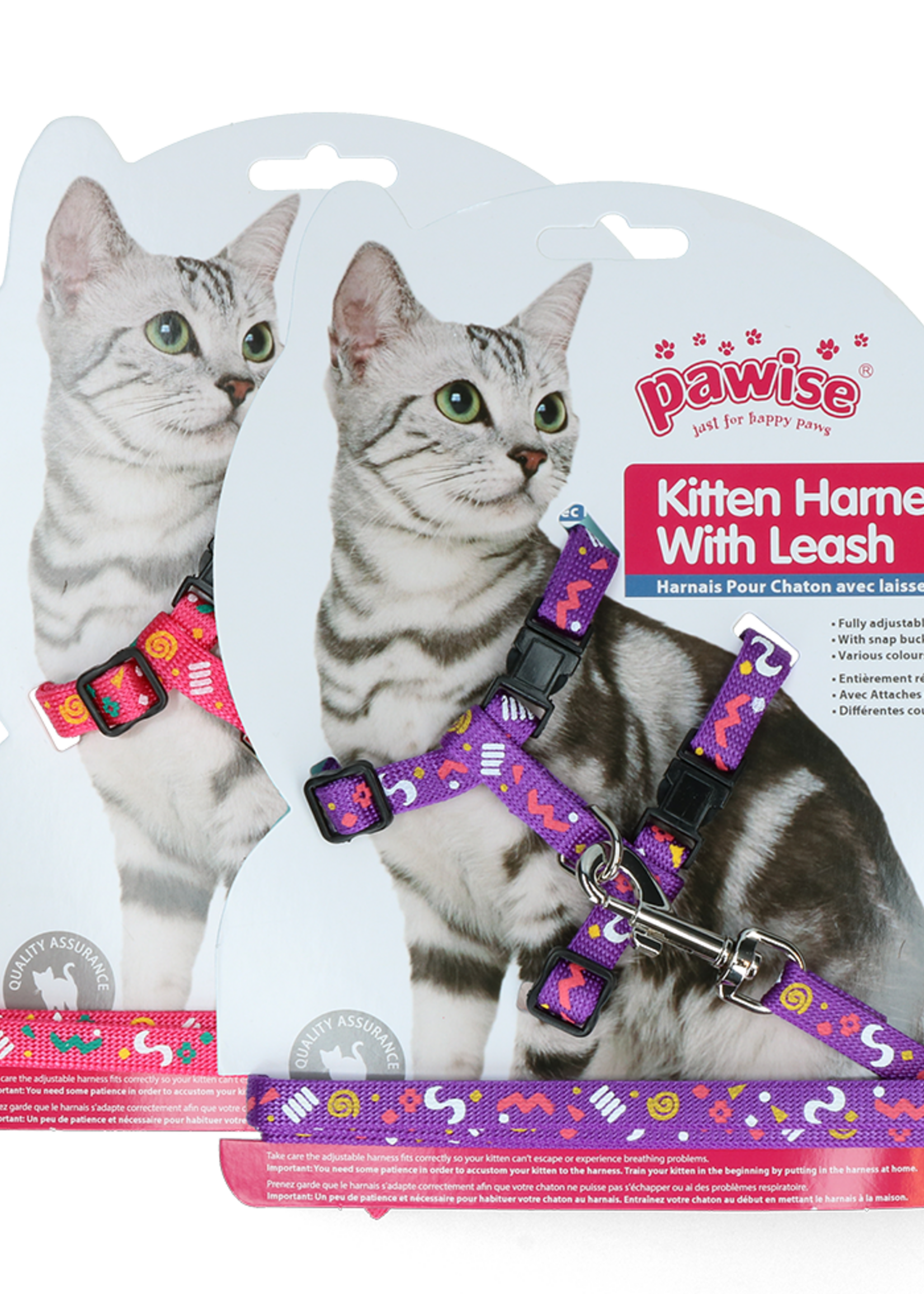 Pawise Pawise Kitten Harness With Leash Pink/Purple