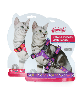 Pawise Pawise Kitten Harness With Leash Pink/Purple