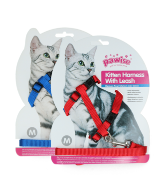Pawise Pawise Kitten Harness With Leash Red/Blue M