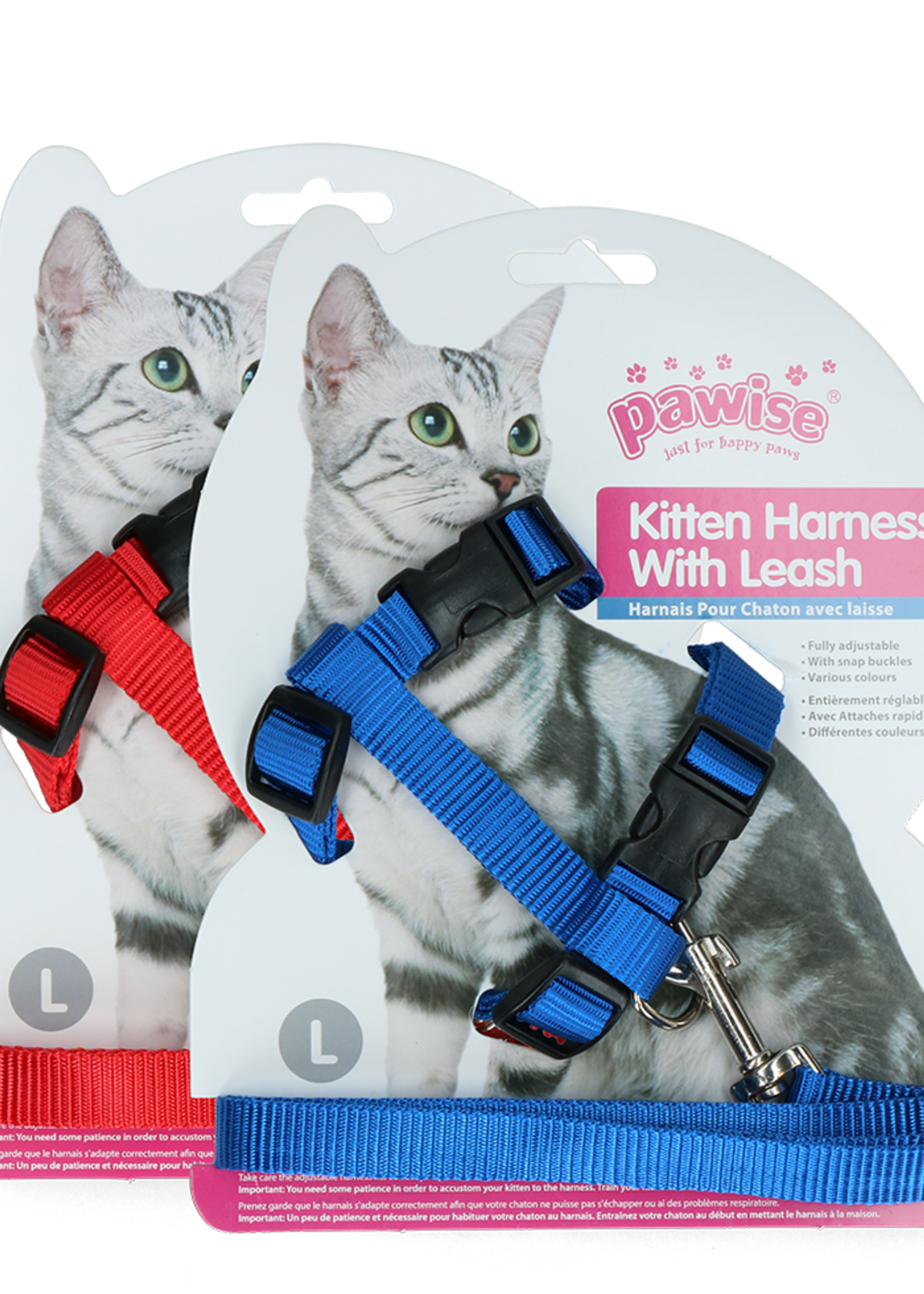 Pawise Pawise Kitten Harness With Leash Red/Blue L