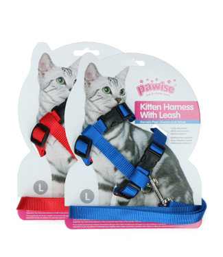 Pawise Pawise Kitten Harness With Leash Red/Blue L