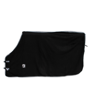 Merkloos Zweet/Fleece deken zw/gri 135/185cm