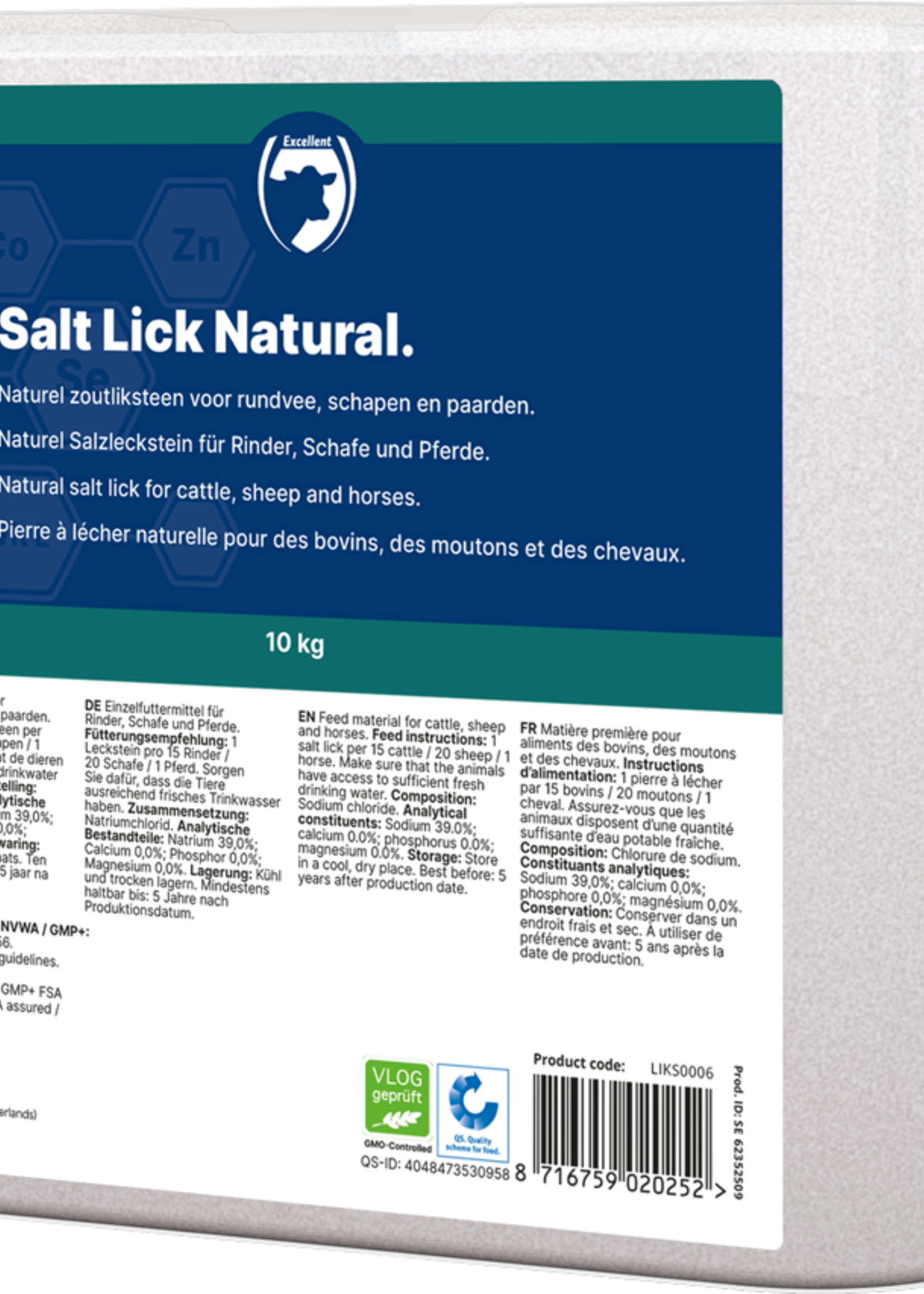 Excellent Excellent Liksteen Naturel voor alle dieren 10 kg