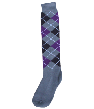Merkloos Kniekous RE grijs/zwart/paars 43-46